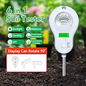 levne Domácí přístroje-Digitální tester půdy - monitor s více parametry vhodný pro měření pH/vodivosti/teploty/vlhkosti/osvětlení s LED displejem