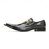 ieftine Mocasini din piele premium-Pantofi eleganți bărbătești din piele naturală de vacă, cu model de crocodil negru și broderie aurie – mocasini formali de lux pentru afaceri, nunți și banchete