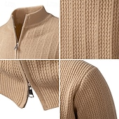 preiswerte Herren Strickjacke-Herren Strickjacke Kurzer Pullover Reißverschluss-Pullover Strickpullover Gerippt Stricken Normale Oberteile Reißverschluss Einfach Stehkragen Mode Klassisch Urlaub Alltagskleidung Bekleidung Herbst