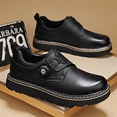 baratos Sapatos Casuais Slip-On-sapatos de trabalho casuais marrons masculinos – sola antiderrapante durável, fecho de trava fácil, design de cano baixo confortável para uso diário, escritório e atividades ao ar livre