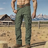 levne Cargo kalhoty-Pánské Kargo kalhoty Kalhoty Dağcı Pantolonu Knoflíky Multi kapsa Bez vzoru Nositelný Venkovní Denní Outdoor a turistika Módní Klasické Šedozelená Armáda žlutá