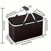 Недорогие камера хранения багажа и путешествий-Прочная портативная сумка-холодильник из ткани Оксфорд с ручками – черная термосумка для пикника, кемпинга &amp;для встреч на свежем воздухе, безопасен для продуктов питания, сохраняет напитки холодными,