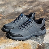 cheap Casual Sneakers-Men's Waterproof Non Slip Hiking Shoes, Durable Outdoor Trekking Sneakers with Shock Absorption Sole for Climbing, Camping and Trail Running