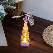 お買い得  屋内のクリスマスライト-1個 13cm クリスマスデコレーション ミニ 発光クリスタル フライングバード クリスマスツリー LED ナイトライト デスクトップデコレーション オーナメントライト AG10 * 3 バッテリー