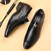 economico Mocassini-mocassini slip-on da uomo in similpelle marrone – scarpe eleganti da lavoro con motivo coccodrillo per occasioni formali e feste serali