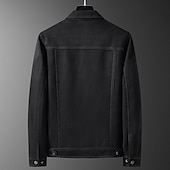 abordables Vestes en Suède Synthétique-Homme Veste en faux suède Veste Cargo Veste Décontractée Vacances Quotidien Avec Poches Printemps Automne Uni Mode Classique Revers Régulier Noir Marron Veste