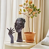 billiga Skulpturer-huvud rökelse brännare svart kvinna, svart dam huvud doft brännare svart kvinnor huvud, huvud rökelse brännare svart kvinna, huvudet rökelse hållare för olika miljöer