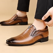 economico Mocassini-mocassini slip-on da uomo in similpelle marrone – scarpe eleganti da lavoro con motivo coccodrillo per occasioni formali e feste serali