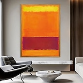 Недорогие Картины маслом-ручная роспись Марк Ротко репродукция холста настенное искусство Ротко абстрактное холст настенное искусство красный и желтый микс абстрактная живопись минимализм художественная живопись домашний