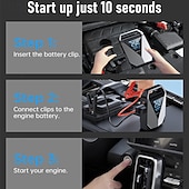 رخيصةأون أدوات إصلاح السيارات-جهاز تشغيل السيارة متعدد الإمكانات، مضخة قابلة للنفخ، شاحن محمول 8000 مللي أمبير في الساعة، جهاز تشغيل تلقائي، مشغل بطارية السيارة في حالات الطوارئ