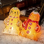 ieftine lumini de Crăciun de interior-Crăciun drăguț om de turtă dulce lumină strălucitoare om de zăpadă Crăciun alimentat cu baterii ornamente de Crăciun cadou de Anul Nou decorațiuni interioare