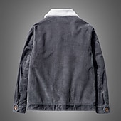 preiswerte Cargo-Jacken-Herren Winterjacke Cordjacke Fleecejacke Freizeitjacke Urlaub Täglich Thermowarm Tasche Fleece Herbst Winter Einfach Mode Streetwear Revers Regulär Gelb Khaki Armeegrün Grau Jacken