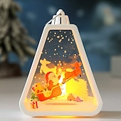 halpa sisätilojen jouluvalot-1 kpl 13 * 10 cm jouluinen led-elektroninen kynttilä retro-tuulivalo riippuva lyhty sisä- ja ulkokäyttöön kokoontumispöytäilmakehä koristevalo pieni lehtivalo ag10 * 3 paristoa