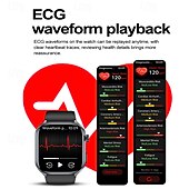 baratos Smartwatch-iMosi ET572 Relógio inteligente 2 polegada Relógio inteligente Bluetooth ECG + PPG Monitoramento de temperatura Podômetro Compatível com Android iOS Feminino Masculino Suspensão Longa Chamadas com