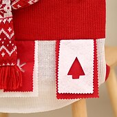 ieftine Huse-huse de scaun de Crăciun, huse de scaun din pluș 3D cu Moș Crăciun, huse de scaun din material textil cu desene animate festive pentru masa de sufragerie și decorarea casei de sărbători
