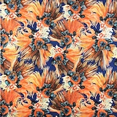 economico Stile etnico-Per uomo Stampa Floreale Maglia Henley Maglietta Manica Lunga Retrò Vintage Casual Casuale Primavera Autunno Blu Giallo Arancione Henley Maglietta Henley