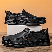 tanie Buty casual slip-on-Brązowe mokasyny męskie – klasyczne i wygodne, wsuwane buty do jazdy samochodem z ręcznie szytymi detalami, idealne do noszenia na co dzień, w biurze i w biznesie