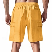 cheap Casual Shorts-Men's Shorts Summer Shorts Casual Shorts Corduroy Shorts Drawstring Pocket Elastic Waist Plain Comfort Breathable Short Outdoor Vacation Sport Casual Navy Blue