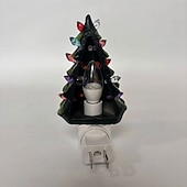 Недорогие рождественские огни в помещении-Рождественская смоляная елка, вставляющаяся в ночник, настенный светильник, светильник для кровати, светильник для кабинета, спальни, столовой, рождественский декоративный светильник с вилкой ЕС/США