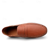 economico Mocassini casual-mocassini da guida color cuoio da uomo: comodi mocassini penny per l'estate, le riunioni all'aperto e gli eventi informali