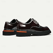 Недорогие Classic Dress Shoes-Men's Brown Genuine Leather Lace-Up Oxford Shoes – Classic Formal Dress Shoes for Business, Office and Evening Events
