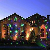 abordables Luces de Navidad-Miniproyector de luces láser RGB para jardín con 32 patrones, ideal para Navidad, fiestas de cumpleaños y exteriores.