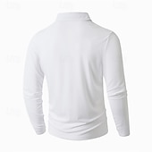 levne Pánské klasické polo-Pánské Golfová košile Golfové polokošile Ležérní Práce Klopa Dlouhý rukáv Základní Moderní Bez vzoru Knoflíky Jaro Podzim Běžný Černá Bílá Trávová zelená Růžová Světle modrá Šedá Golfová košile