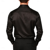 economico Camicie in raso da uomo-Per uomo Camicia Camicia in raso Camicia elegante Camicia casual Camicia con Bottoni Camicia da Ballo Semplice Formale Matrimonio Nero Bianco Vino Blu marino Manica Lunga Scollo a Cascata Tutte le