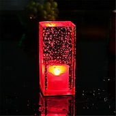 economico Luci decorative-Lampada da tavolo a bolle di cristallo acrilico a led, creativa, personalizzata, per ristorante, atmosfera KTV, lampada da comodino, piccola luce notturna, lampada da tavolo decorativa, ricarica USB,