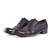 economico Scarpe Eleganti Classiche-scarpe eleganti da uomo in vera pelle, modello Oxford – scarpe formali da lavoro con lacci, stile brogue vintage, per ufficio, matrimoni ed eventi serali