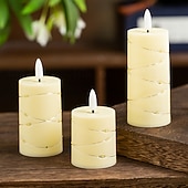 Lot de 3 bougies électroniques à LED pour Noël, Halloween, Nouvel An, Saint-Valentin, mariage, festival, fête, décoration de bureau, ornement lumineux, batterie AG13 * 3 abordables Bougies lumineuses-Lot de 3 bougies électroniques à LED pour Noël, Halloween, Nouvel An, Saint-Valentin, mariage, festival, fête, décoration de bureau, ornement lumineux, batterie AG13 * 3