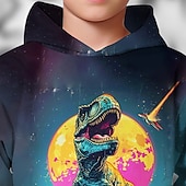 levne Chlapecké halloweenské kostýmy-předvečer Všech svatých Chlapecké 3D Dinosaurus Kapuce Dlouhý rukáv Jaro Podzim Módní Šik ven Děti 4-12 let Kapuce Venkovní Ležérní Denní Běžný