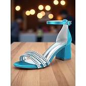 baratos cocktail-sandálias femininas de salto bloco de cetim roxo com tiras de strass - sapatos sociais elegantes e abertos para coquetéis e ocasiões formais