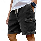 cheap Casual Shorts-Men's Shorts Summer Shorts Casual Shorts Corduroy Shorts Drawstring Pocket Elastic Waist Plain Comfort Breathable Short Outdoor Vacation Sport Casual Navy Blue