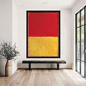 Недорогие Картины маслом-ручная роспись Марк Ротко репродукция холста настенное искусство Ротко абстрактное холст настенное искусство красный и желтый микс абстрактная живопись минимализм художественная живопись домашний