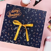 cheap Gift Wrapping &amp; Bag-24 Grids Empty Christmas Advent Calendar Boxes DIY Refillable Christmas Blind Box 24 Days Advent Countdown Gifts Boxes Kraft Paper Candy Box New Year Decorations