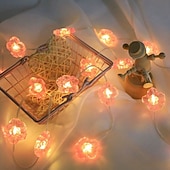 halpa Loma-merkkijono valot-LED kuparilankavalot Pinkki flamingo joulun keijukaisnaruvalo 2m 20LED paristokäyttöinen kirsikkapuun kukkavalot jouluhäät uudet vuosi juhlat syntymäpäivä kotipuutarhakoristukset