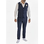 cheap Wedding Suits-Men&#039;s Wedding Party Business Suits Notch Lapel Black Brown Daily Casual Herringbone Standard Fit 2 Piece