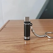 billiga hushållsapparater-Praktisk USB-C-nödtändare - tillverkad av aluminiumlegering, kräver inga batterier, aktivera bara telefonens OTG-läge - stängs av automatiskt efter 8 sekunder för säkerhet utomhus