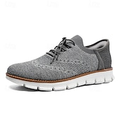 economico Sneakers Casual-scarpe da ginnastica Oxford traspiranti da uomo in maglia – scarpe casual leggere con finiture in pelle di vacchetta per camminare, indossare ogni giorno e viaggiare