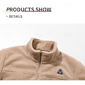 economico Giubbotti Casual-Giacca in pile da uomo, giacca riscaldata, formale, da casa, tascabile, autunno inverno, tinta unita, attiva, neutra, colletto della camicia, giacca nera kaki normale (batterie non incluse)