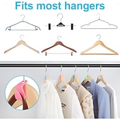 cheap Home Storage &amp; Hooks-200pcs Space-Saving Clothes Hanger Connector Hooks – Stackable Wardrobe Hooks for Closet Organization, Multi-Functional Home Storage, Space-Saving Hanger Links