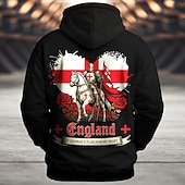 Férfi Zászló UK Kapucnis felsőrész Pulóver Sportok Divat Terített nyak Szabadtéri Iroda Utcai öltözék Fekete Fehér Zsinór 3D Ősz Tél Tervező olcso Zászlóminta-Férfi Zászló UK Kapucnis felsőrész Pulóver Sportok Divat Terített nyak Szabadtéri Iroda Utcai öltözék Fekete Fehér Zsinór 3D Ősz Tél Tervező