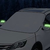 abordables Servicio de Vehículo-Funda magnética antinieve para coche, funda para media nieve con protección para parabrisas delantero, parasol grueso y protector de nieve resistente al calor para invierno y verano.