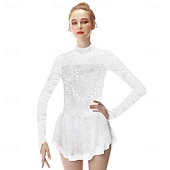 voordelige Schaatsjurken-Kunstschaatsjurk Dames Voor meisjes Schaatsen Jurken Outfits Wit Geel Donker paars Spandex Hoge Elasticiteit Professioneel Wedstrijd Kunstschaatskleding Modieus Lange mouw Kunstschaatsen
