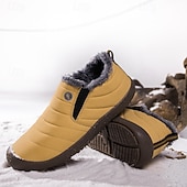 preiswerte Winter- und Schneestiefel-Wasserdichte Winterhausschuhe für Herren mit Fellfutter, leichte, warme Slip-On-Freizeitschuhe mit Anti-Rutsch-Sohle für den Innen- und Außenbereich