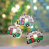 お買い得  ＬＥＤライトストリップ-クリスマスフェアリーストリングライト 2m 20LED 電池式 LED キャンピングカー型 銅線ライト 新年パーティー ホリデー ホームデコレーション