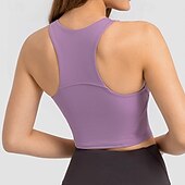tanie Biustonosze sportowe i kamizelki-Damskie Biustonosz typu racerback Czołg Wyściełany Bez rękawów Top Athleisure Jesień Solidne kolory Wysokie podpory Oddychający Siłownia Bieganie Zdatność Odzież sportowa Odzież sportowa Czarny Biały