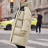 levne Dívčí bunda s kapucí a parkou-Děti Dívčí Péřová bunda Venkovní bunda Puffer Jacket Pevná barva Módní Zahřívací Větruodolné Venkovní Kabát Svrchní oděvy 4-12 let Podzim Černá Světlá růžová Béžová