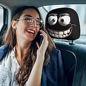 Χαμηλού Κόστους Υπηρεσία Οχήματος-2 τεμάχια αστεία καλύμματα προσκέφαλων αυτοκινήτου με κινούμενα σχέδια, καθολική εφαρμογή, αστεία καλύμματα προσκέφαλων καθισμάτων αυτοκινήτου με μεγάλα μάτια και γελαστό σχέδιο, προστατευτικό διπλής